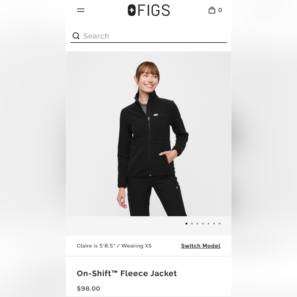 FIGS Fleece scrub jacket